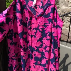 Floral cold shoulder dress